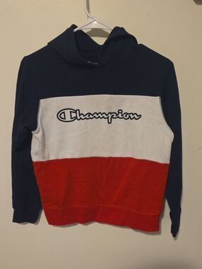Champion Colorblock Crewneck Sweatshirt - Navy White Red